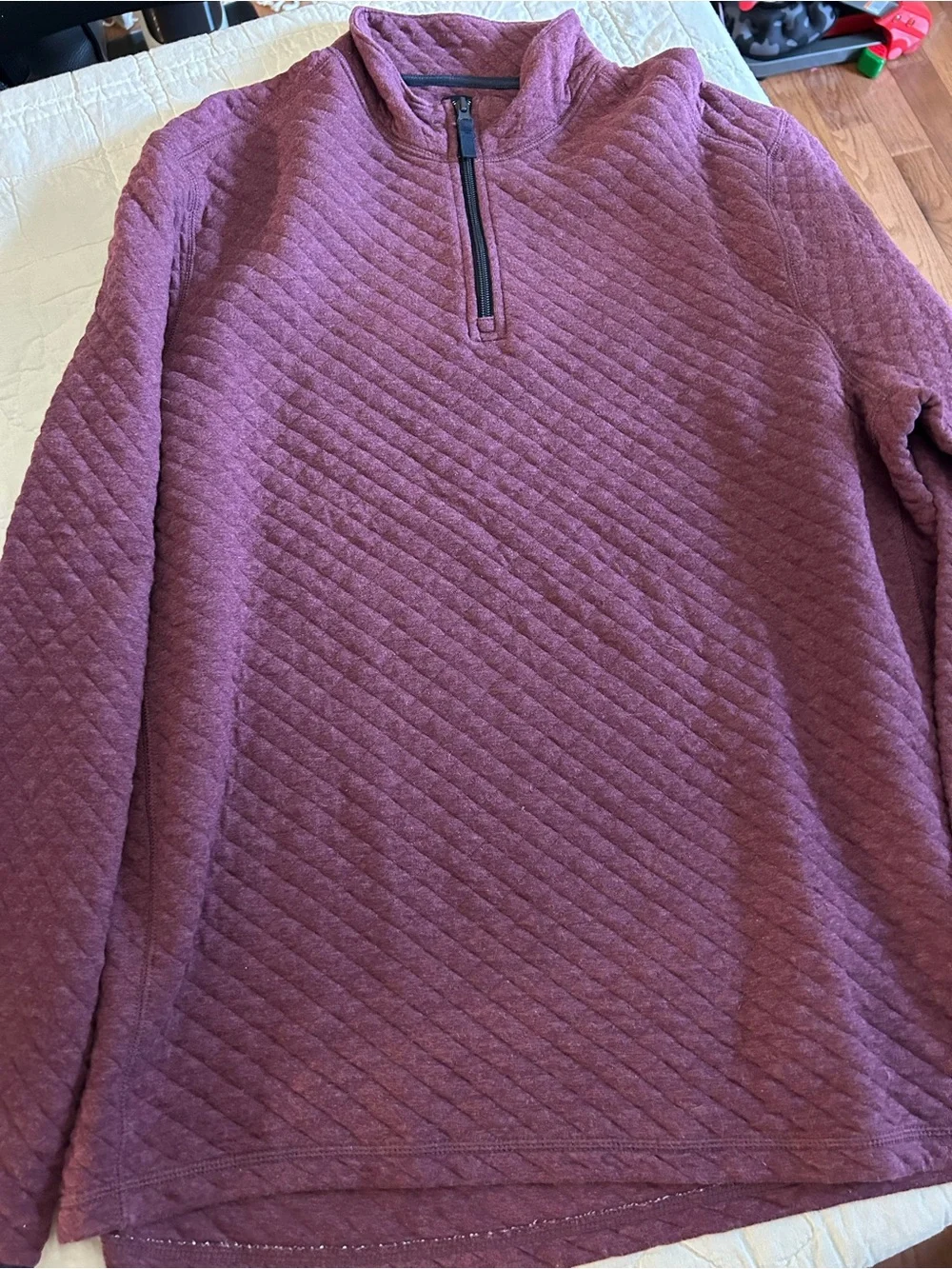J. Crew Quilted Half-Zip Pullover - Dusty Plum